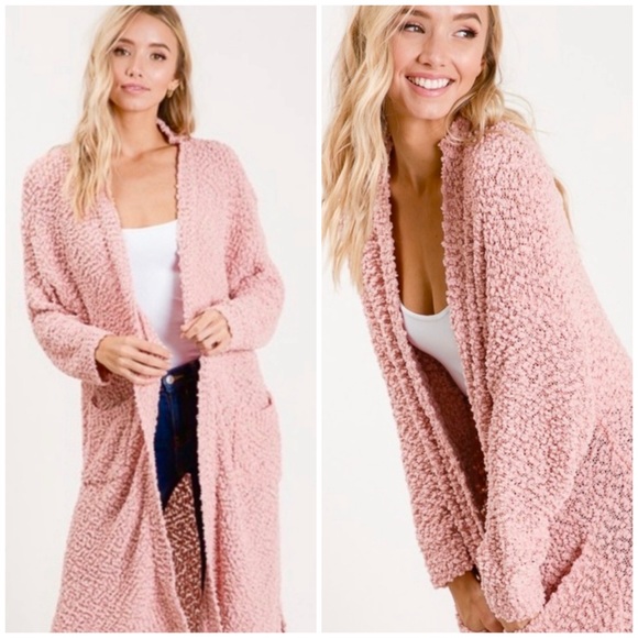 ❄️BLUSH POPCORN CARDIGAN - Picture 1 of 5